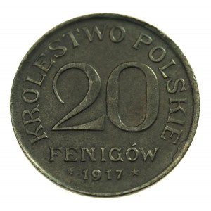 Kingdom of Poland, 20 fenig 1917 F.F.