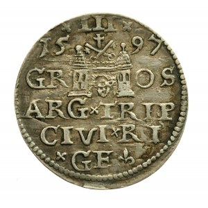 Sigismund III. Vasa, Trojak 1597 Riga. (310)