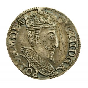 Zygmunt III Waza, Trojak 1595, Olkusz, rzadszy trójnoga strzała za koroną (313)