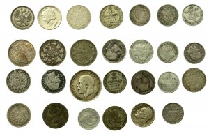 France, Russia, USA, silver coin set 26 pieces. (402)