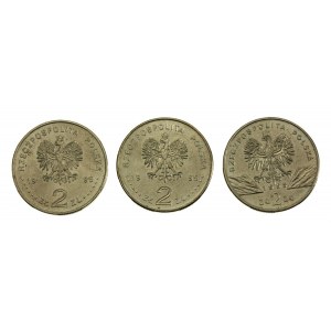 III RP, zestaw 2 złote 1995, 3 szt. (530)