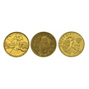 Dritte Republik, 2er-Set Gold 1998, 2000 und 2001, 3 Stück. (531)