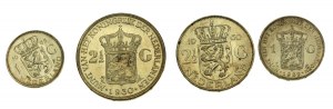 Holandia, zestaw srebrnych monet, 4 szt. (539)