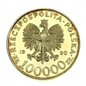 Third Republic, 100,000 PLN 1990, Solidarity, Type A (540)