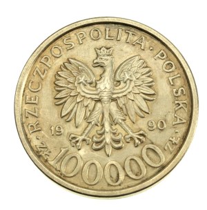 Third Republic, 100,000 zloty 1990, Solidarity, Type B. (544)