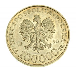 Third Republic, 100,000 PLN 1990, Solidarity, Type A (550)