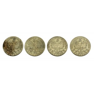 II RP, 5 złotych 1934 Głowa kobiety, 4 szt. (564)