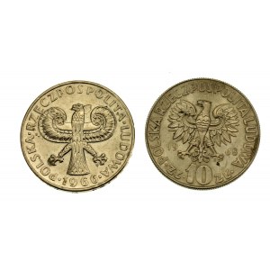 PRL, 10 złotych 1966 Mała kolumna i 10 złotych 1968 Kopernik. (565)