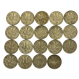 Second Republic, 50 penny coin set 1923, 19 pieces. (574)