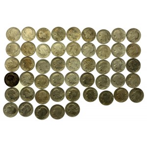 II RP, set of 5 gold 1932-1934 Head of a woman, 50 pieces. (575)