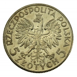 II RP, 5 złotych 1933 Głowa kobiety (577)
