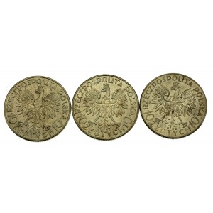 II RP, 10 złotych 1932 Głowa kobiety, 3 szt. (585)