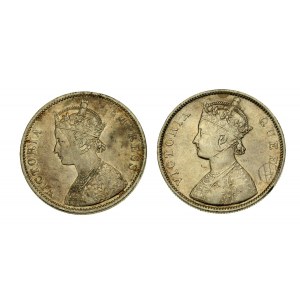 Indie brytyjskie, 1 Rupia 1862, 1879, 2 szt. (605)