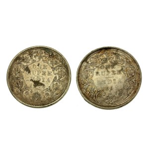 British India, 1 Rupee 1862, 1879, 2 pieces. (605)