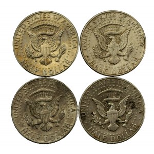 USA, zestaw 1/2 Dolara 1964 -1969, 4 szt. (607)