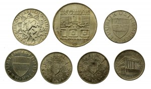 Austria, zestaw monet srebrnych, 7 szt. (612)