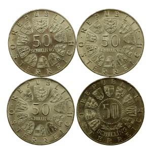 Austria, zestaw 50 szylingów 1963 -1970, 4 szt. (616)