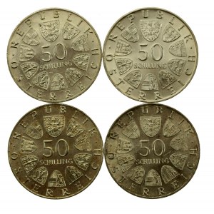 Austria, set of 50 shillings 1965-1972, 4 pieces. (617)