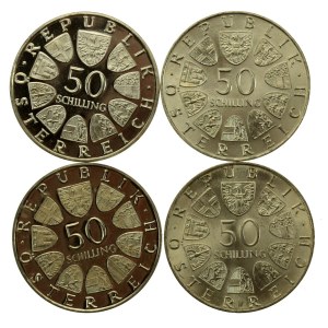 Austria, set of 50 shillings 1970-1974, 4 pieces. (618)