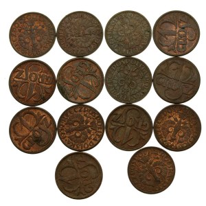 II Republic, 1939 set of 1 penny, 14 pieces. (630)
