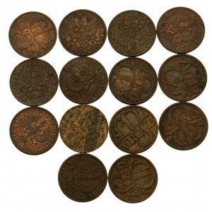 II Republic, 1939 set of 1 penny, 14 pieces. (631)