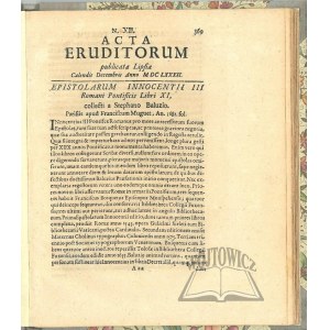 (HEWELIUSZ Jan, LEIBNIZ Gottfried Wilhelm), Acta Eruditorum anno MDCLXXXII publicata [...].