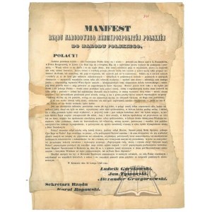 (Galicijská porážka). Manifest národní vlády Polské republiky polskému národu.