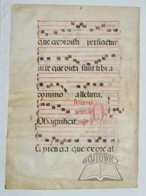 (Parchment card with text and note notation). 