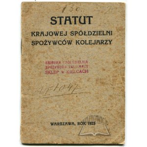 STATUT krajowej spółdzielni spożywców kolejarzy.