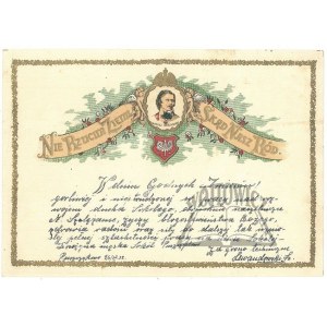 Patriotic TELEGRAM with Tadeusz Kosciuszko and the inscription: We shall not cast the earth whence our lineage.