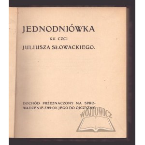 (SLOWACKI). A one-volume publication in honor of Juliusz Słowacki.