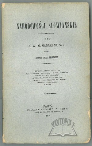 KORCZAK - Branicki Xawery, Slavic Nationalities. Letters to V. O. Gagarin S. J.