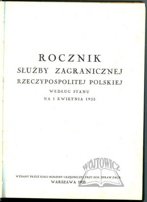 ROCZNIK Służby Zagranicznej Rzeczypospolitej Polskiej.