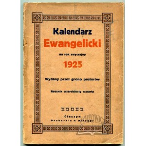 KALENDARZ ewangelicki na rok zwyczajny 1925.