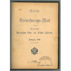 (PRAWO na Śląsku). Gesetz- und Verordnungsblatt für das Kronland Herzogthum Ober- und Nieder-Schlesien.