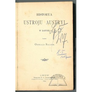 BALZER Oswald, Historya ustroj Austryi.