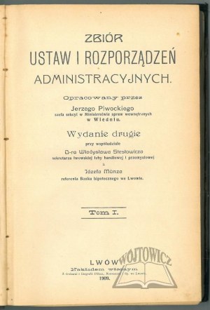 PIWOCKI Jerzy, Collection of Administrative Laws and Regulations. 1