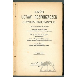 PIWOCKI Jerzy, Zbiór ustaw i rozporządzeń administracyjnych. 4
