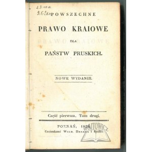 POWSZECHNE prawo kraiowe dla Państw Pruskich.