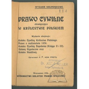 PRAWO cywilne obowiązujące w Królestwie Polskiem.