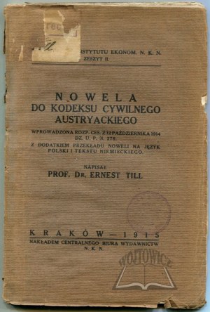 TILL Ernest, An Amendment to the Austrian Civil Code.