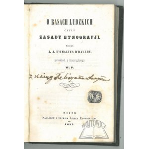 D'HALLOY J. J. D'omalius, O rasach ludzkich czyli zasady etnografji.