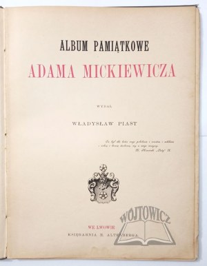 (MICKIEWICZ). Adam Mickiewicz memorial album.