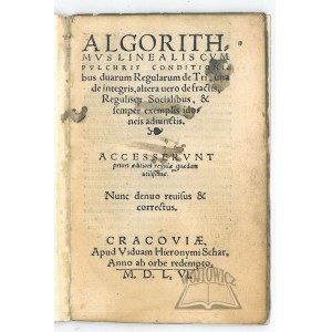 (JAN z Łańcuta), Algorithmus linealis cum pulchris conditionibus duarum regularum de tri,