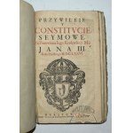 (ÚSTAVY). Constitucie Statuta y Przywileie na walnych Seymach Koronnych od roku pańskiego 1550 áż do roku 1637 uchwalone.