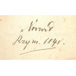 (NORWID Kamil Cyprian. MICKIEWICZ Adam. AUTOGRAFIA)., Maximes et reflexions morales du Duc de la Rochefoucauld.