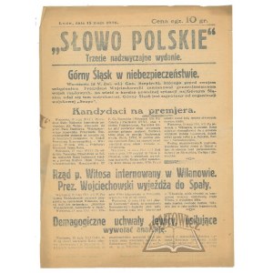 GÓRNY ŚLĄSK v nebezpečí. Słowo Polskie. Třetí mimořádné vydání.