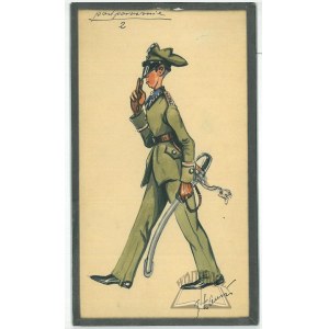 (WOJSKO polskie in Karikatur). Oberleutnant 2.