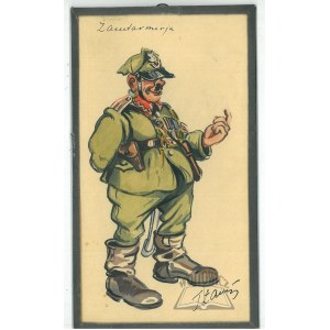 (Polská armáda v karikatuře). Četnictvo.