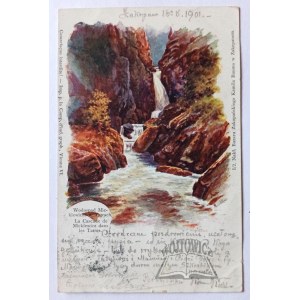 (TATRY). Mickiewiczův vodopád v Tatrách.
